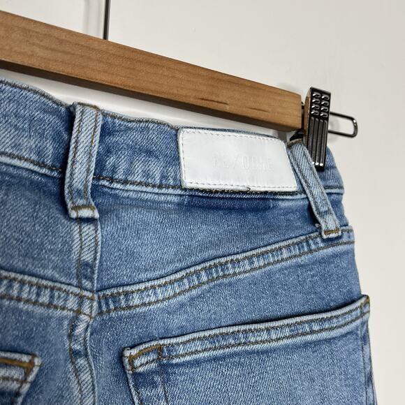 Re/Done 70s Stove Pipe Jeans Womens 24 Distressed High Rise Rodeo Indigo Hole - Picture 6 of 8